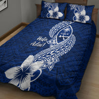 Hafa Adai Guam Quilt Bed Set Polynesian Floral Blue Pattern LT01 - Polynesian Pride