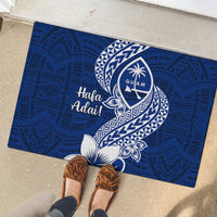 Hafa Adai Guam Rubber Doormat Polynesian Floral Blue Pattern LT01 - Polynesian Pride