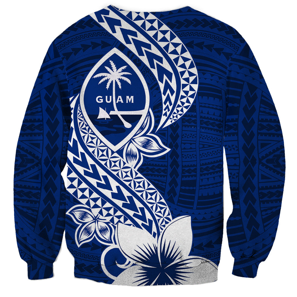 Hafa Adai Guam Sweatshirt Polynesian Floral Blue Pattern LT01 - Polynesian Pride