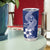 Hafa Adai Guam Tumbler Cup Polynesian Floral Blue Pattern