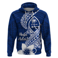 Hafa Adai Guam Zip Hoodie Polynesian Floral Blue Pattern LT01 Pullover Hoodie Blue - Polynesian Pride