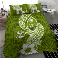 Hafa Adai Guam Bedding Set Polynesian Olive Green Blue Pattern LT01 - Polynesian Pride