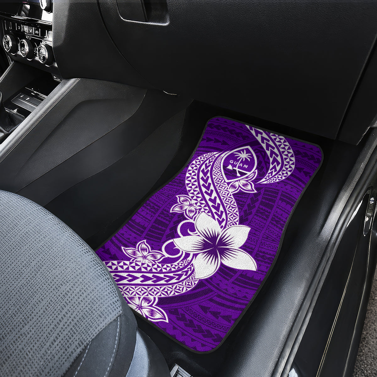 Hafa Adai Guam Car Mats Polynesian Floral Purple Pattern LT01 - Polynesian Pride