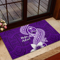 Hafa Adai Guam Rubber Doormat Polynesian Floral Purple Pattern LT01 - Polynesian Pride