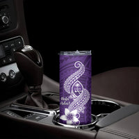 Hafa Adai Guam Skinny Tumbler Polynesian Floral Purple Pattern