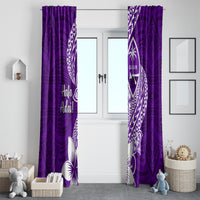 Hafa Adai Guam Window Curtain Polynesian Floral Purple Pattern LT01 - Polynesian Pride