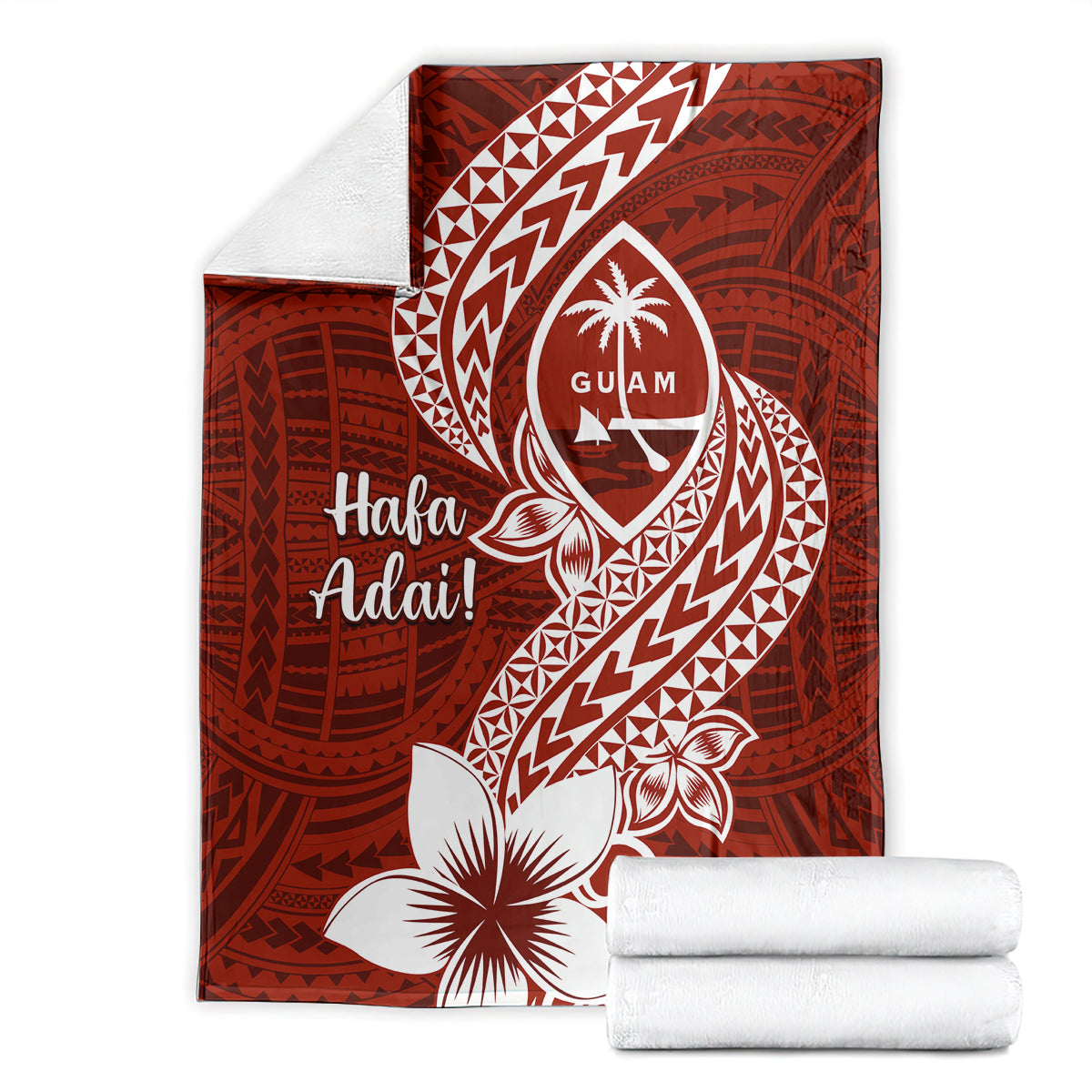 Hafa Adai Guam Blanket Polynesian Floral Red Pattern LT01 - Polynesian Pride
