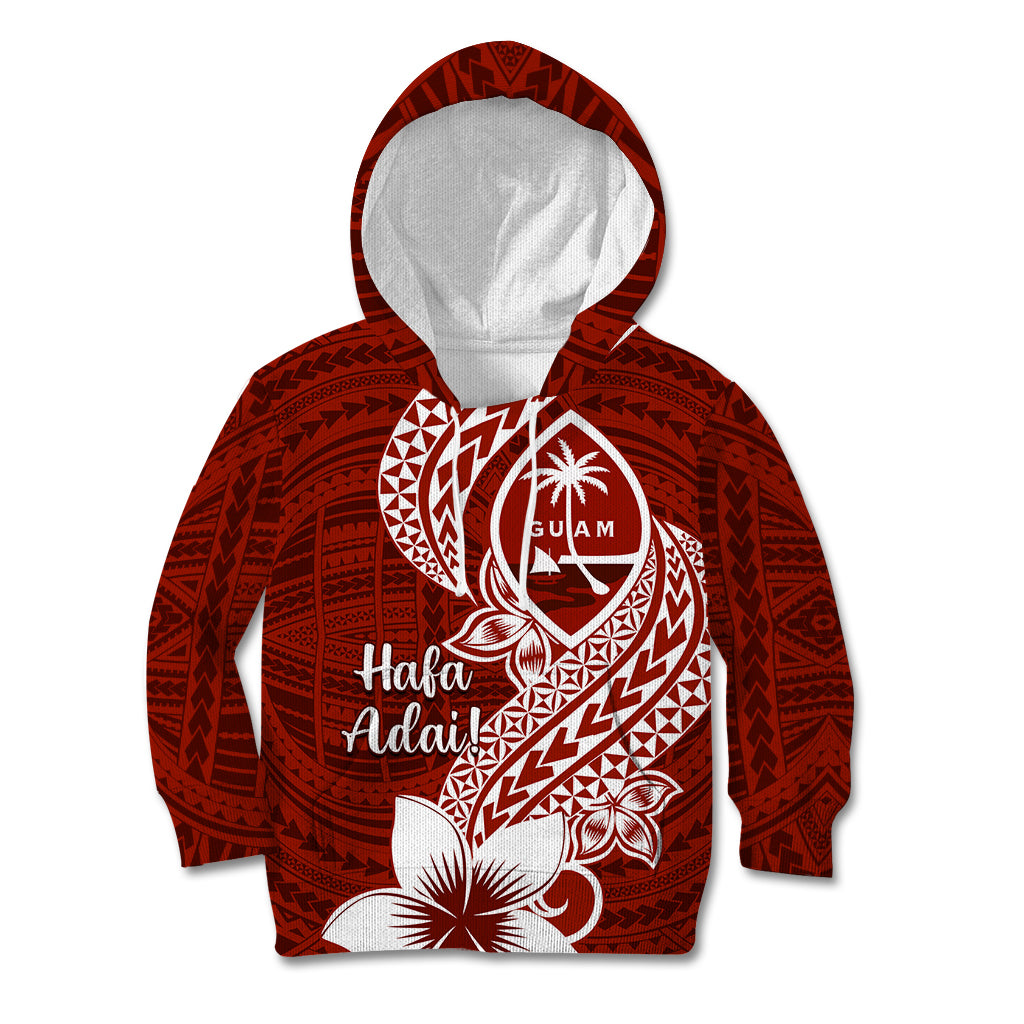 Hafa Adai Guam Kid Hoodie Polynesian Floral Red Pattern LT01 Hoodie Red - Polynesian Pride