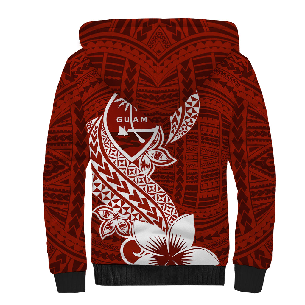 Hafa Adai Guam Sherpa Hoodie Polynesian Floral Red Pattern LT01 - Polynesian Pride