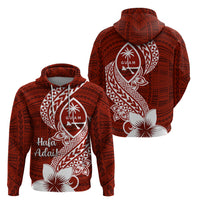 Hafa Adai Guam Zip Hoodie Polynesian Floral Red Pattern LT01 - Polynesian Pride