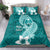 Hafa Adai Guam Bedding Set Polynesian Floral Teal Pattern LT01 - Polynesian Pride