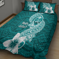 Hafa Adai Guam Quilt Bed Set Polynesian Floral Teal Pattern LT01 - Polynesian Pride