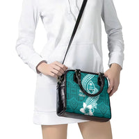 Hafa Adai Guam Shoulder Handbag Polynesian Floral Teal Pattern LT01 - Polynesian Pride