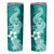 Hafa Adai Guam Skinny Tumbler Polynesian Floral Teal Pattern