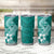 Hafa Adai Guam Tumbler Cup Polynesian Floral Teal Pattern