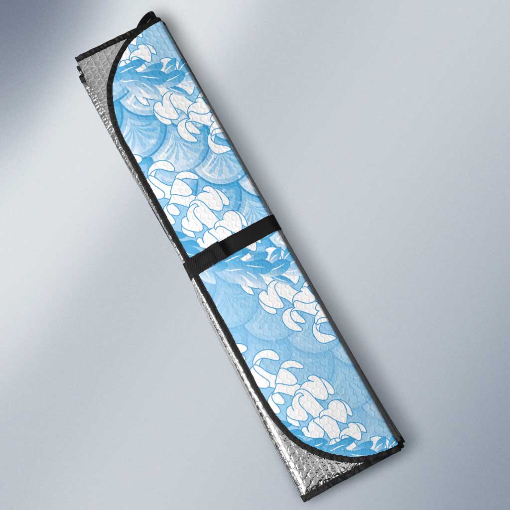 Baby Blue Mermaid Puakenikeni Maile Lei Auto Sun Shade