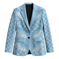 Baby Blue Mermaid Puakenikeni Maile Lei Blazer LT01 Unisex Blue - Polynesian Pride