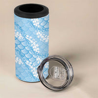 Baby Blue Mermaid Puakenikeni Maile Lei 4 in 1 Can Cooler Tumbler LT01 - Polynesian Pride