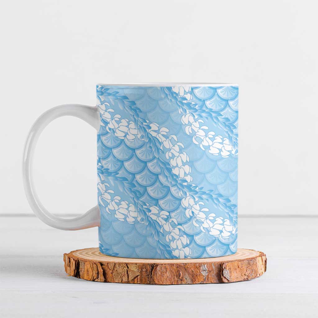 Baby Blue Mermaid Puakenikeni Maile Lei Ceramic Mug