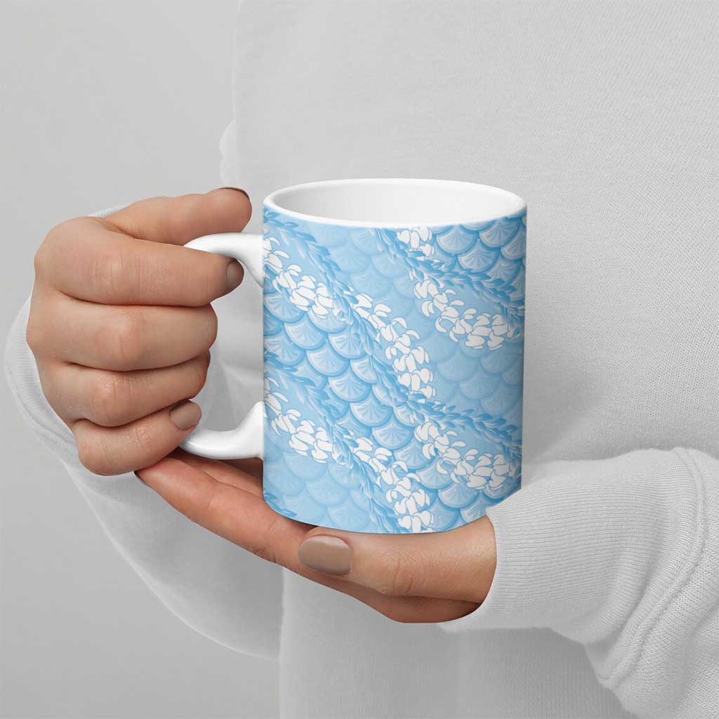 Baby Blue Mermaid Puakenikeni Maile Lei Ceramic Mug