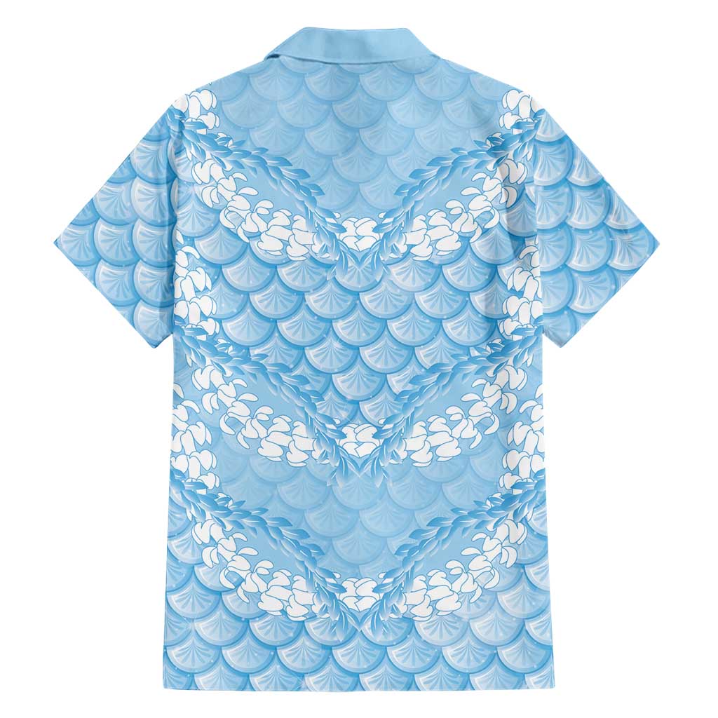 Baby Blue Mermaid Puakenikeni Maile Lei Family Matching Puletasi and Hawaiian Shirt LT01 - Polynesian Pride