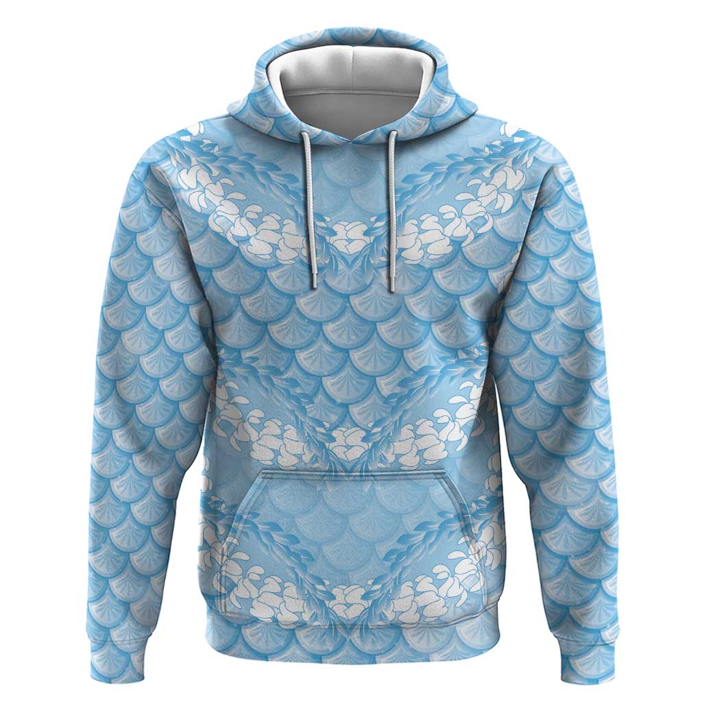 Baby Blue Mermaid Puakenikeni Maile Lei Hoodie