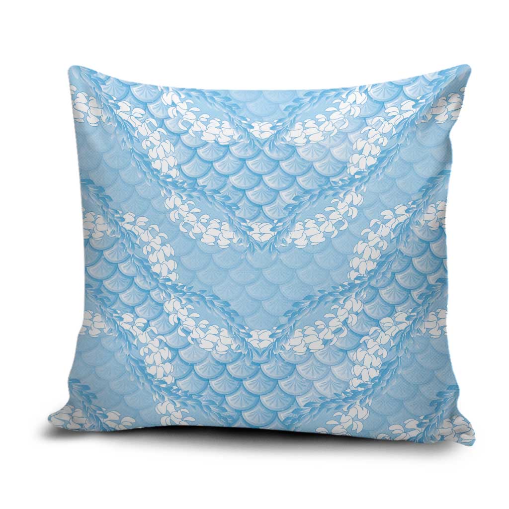 Baby Blue Mermaid Puakenikeni Maile Lei Pillow Cover LT01 Blue - Polynesian Pride