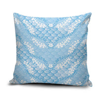 Baby Blue Mermaid Puakenikeni Maile Lei Pillow Cover LT01 Blue - Polynesian Pride