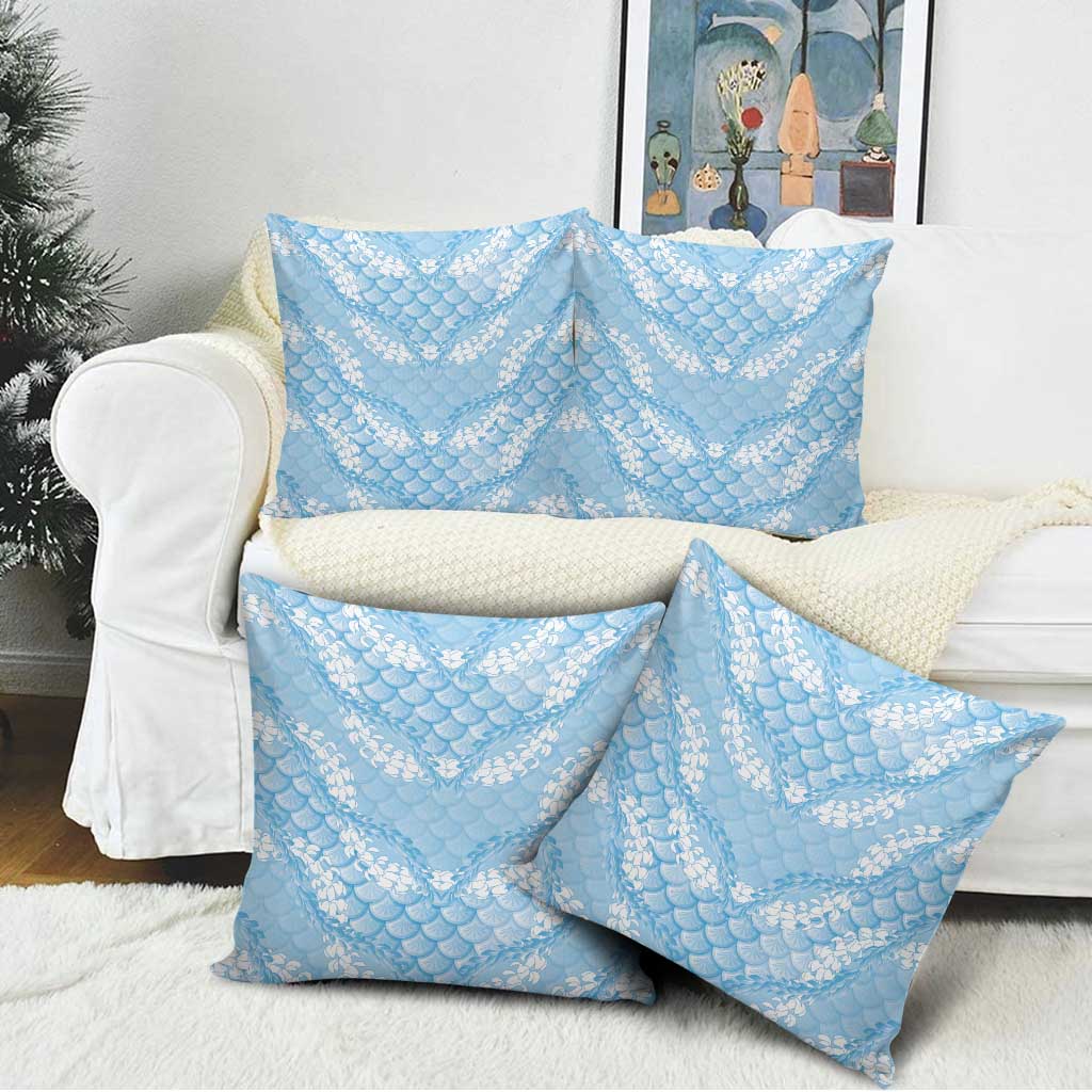 Baby Blue Mermaid Puakenikeni Maile Lei Pillow Cover LT01 - Polynesian Pride