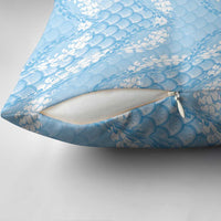 Baby Blue Mermaid Puakenikeni Maile Lei Pillow Cover LT01 - Polynesian Pride