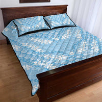 Baby Blue Mermaid Puakenikeni Maile Lei Quilt Bed Set LT01 - Polynesian Pride