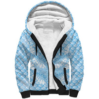 Baby Blue Mermaid Puakenikeni Maile Lei Sherpa Hoodie LT01 Unisex Blue - Polynesian Pride