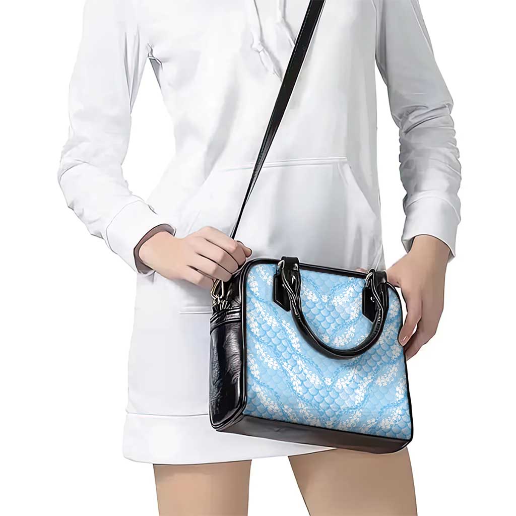 Baby Blue Mermaid Puakenikeni Maile Lei Shoulder Handbag LT01 - Polynesian Pride