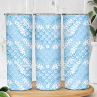 Baby Blue Mermaid Puakenikeni Maile Lei Skinny Tumbler LT01 - Polynesian Pride