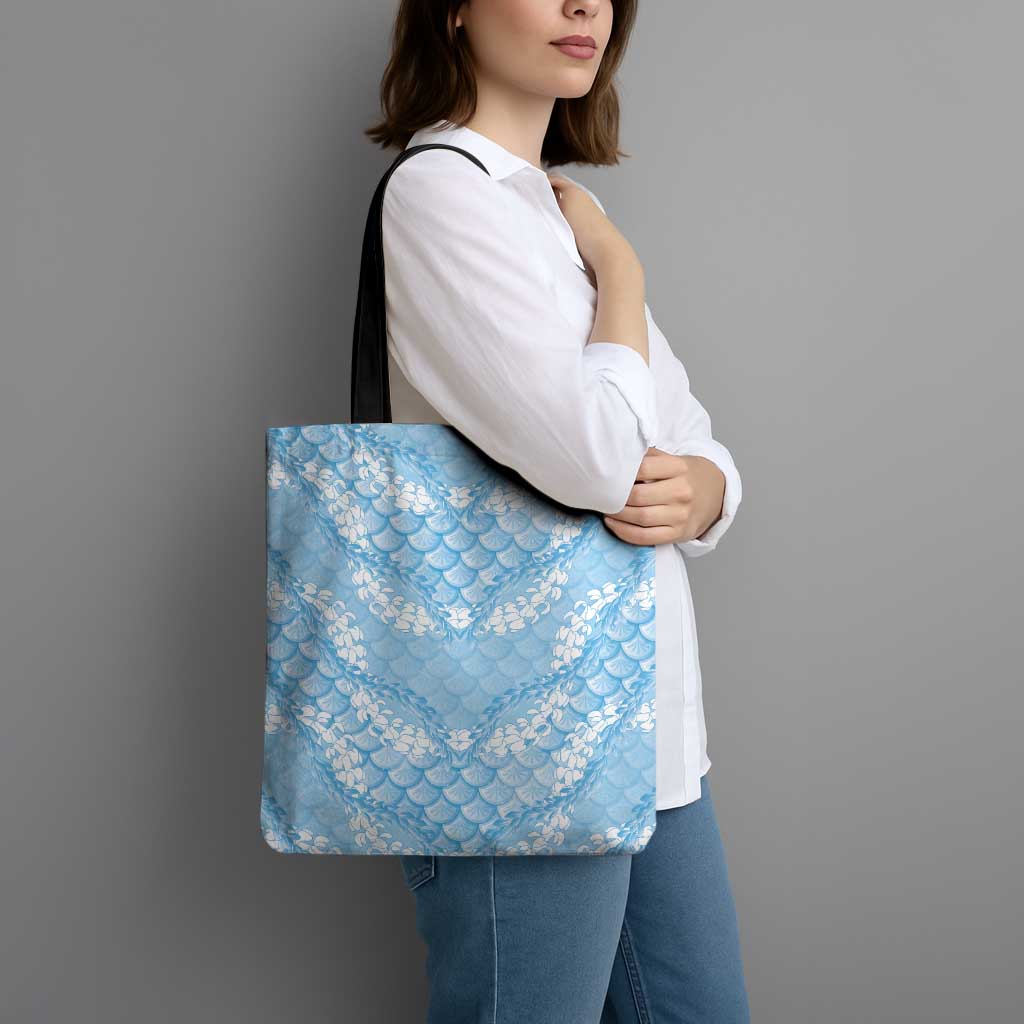 Baby Blue Mermaid Puakenikeni Maile Lei Tote Bag