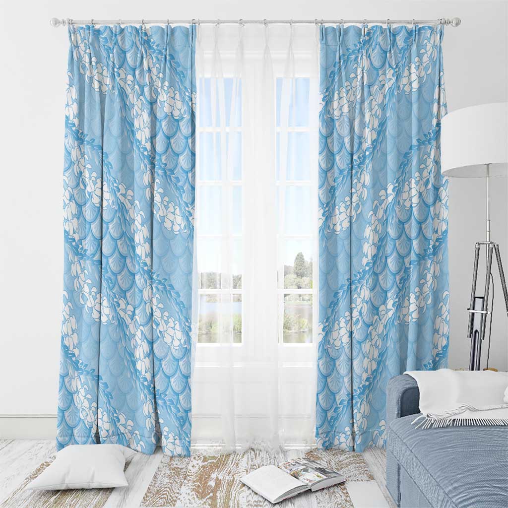 Baby Blue Mermaid Puakenikeni Maile Lei Window Curtain