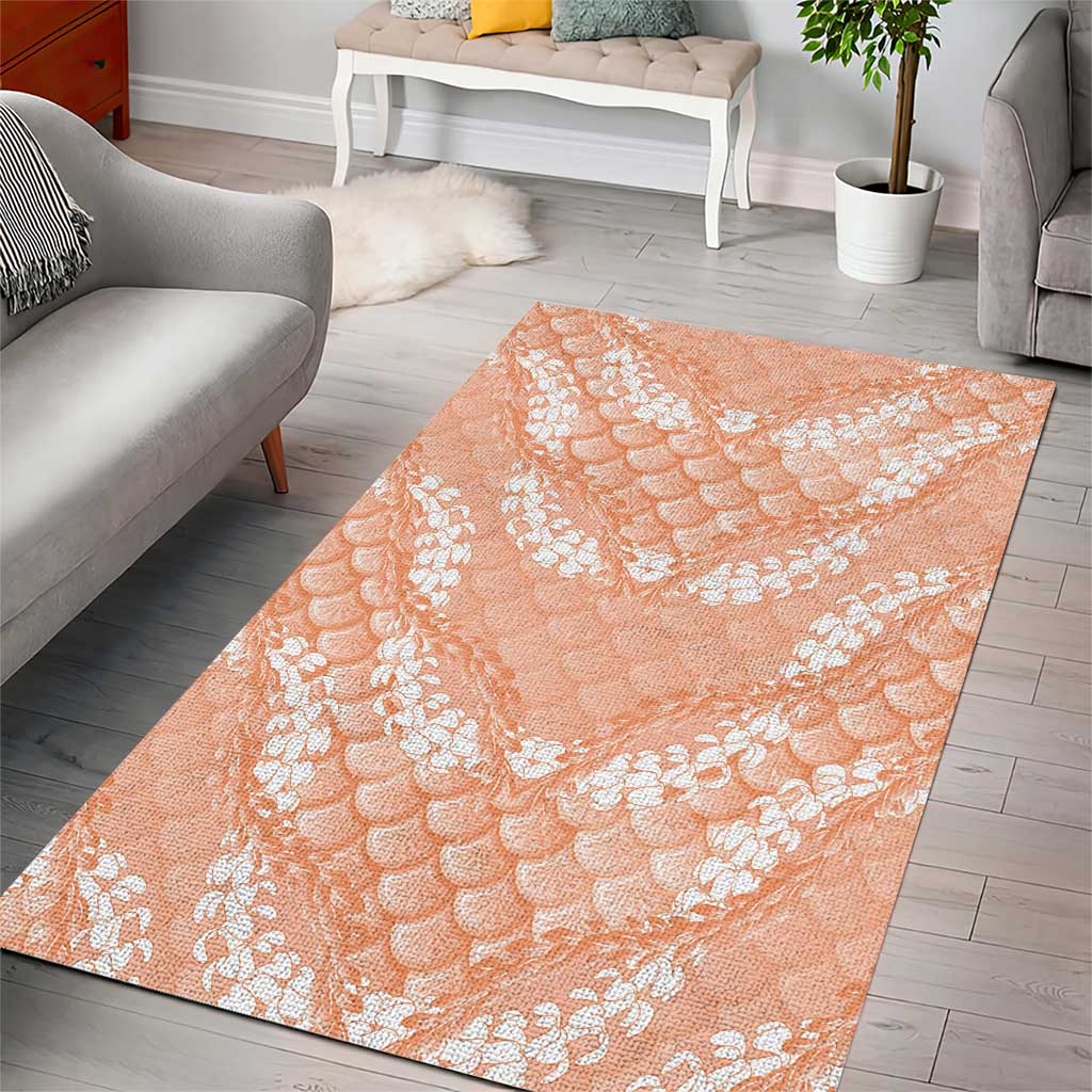 Apricot Mermaid Puakenikeni Maile Lei Area Rug LT01 - Polynesian Pride