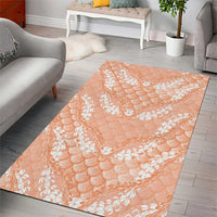 Apricot Mermaid Puakenikeni Maile Lei Area Rug LT01 - Polynesian Pride
