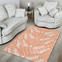 Apricot Mermaid Puakenikeni Maile Lei Area Rug LT01 - Polynesian Pride