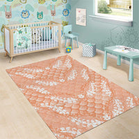 Apricot Mermaid Puakenikeni Maile Lei Area Rug LT01 - Polynesian Pride