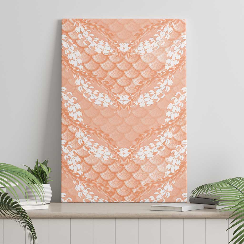 Apricot Mermaid Puakenikeni Maile Lei Canvas Wall Art LT01 - Polynesian Pride