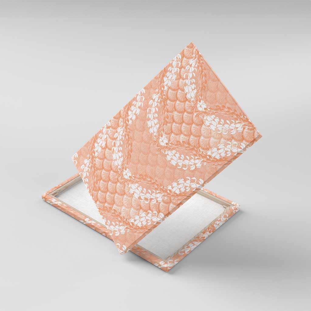 Apricot Mermaid Puakenikeni Maile Lei Canvas Wall Art LT01 With Frame Apricot - Polynesian Pride