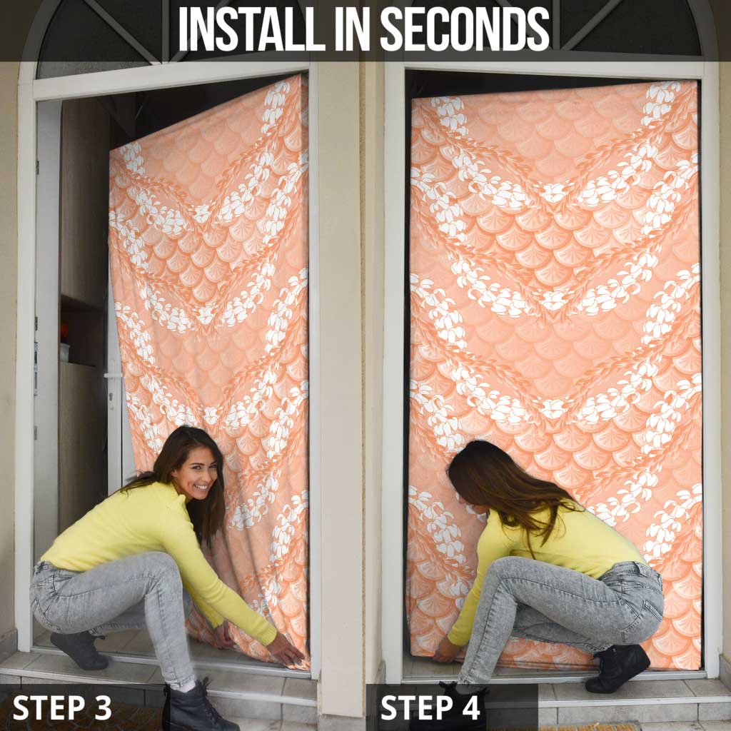 Apricot Mermaid Puakenikeni Maile Lei Door Cover