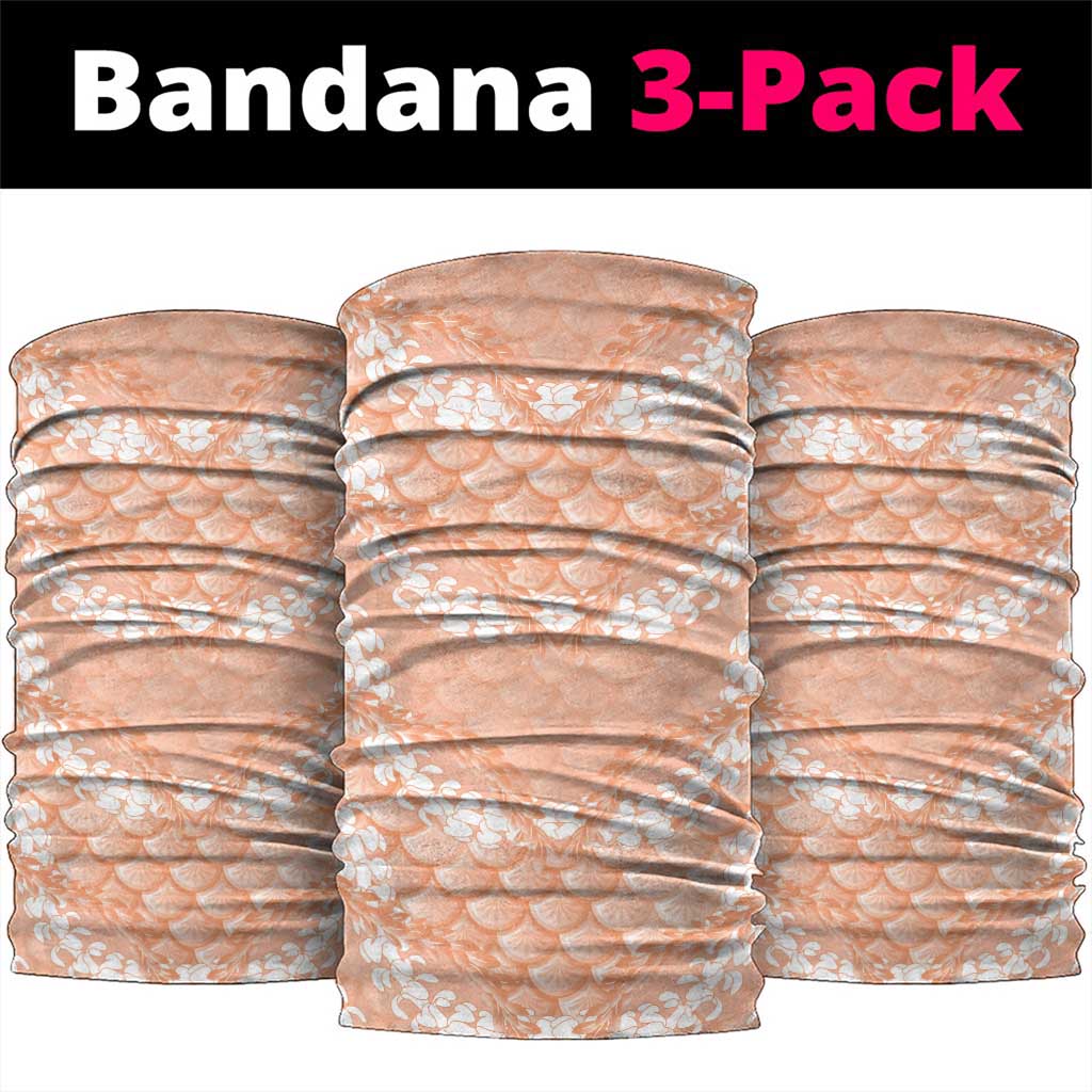 Apricot Mermaid Puakenikeni Maile Lei Neck Gaiter LT01 package One Size: 25*50cm Apricot - Polynesian Pride
