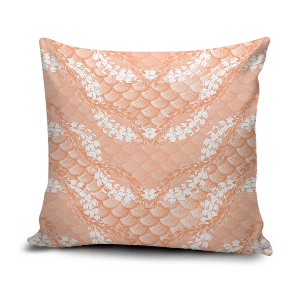 Apricot Mermaid Puakenikeni Maile Lei Pillow Cover LT01 Apricot - Polynesian Pride