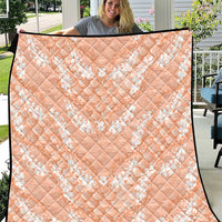 Apricot Mermaid Puakenikeni Maile Lei Quilt