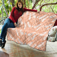 Apricot Mermaid Puakenikeni Maile Lei Quilt
