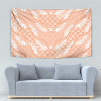 Apricot Mermaid Puakenikeni Maile Lei Tapestry
