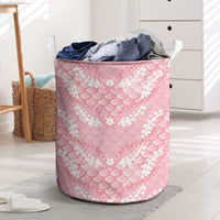 Soft Pink Mermaid Puakenikeni Maile Lei Laundry Basket