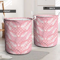 Soft Pink Mermaid Puakenikeni Maile Lei Laundry Basket